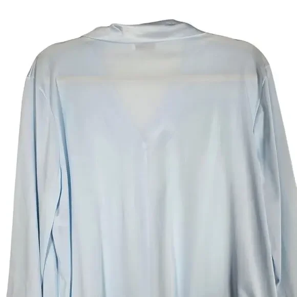 Vintage Vanity Fair Nightgown Robe Set Coloratura Womens Large Blue Made USA 90s